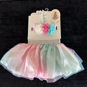 2 Piece Tutu Set-Unicorn Headband-Brand New